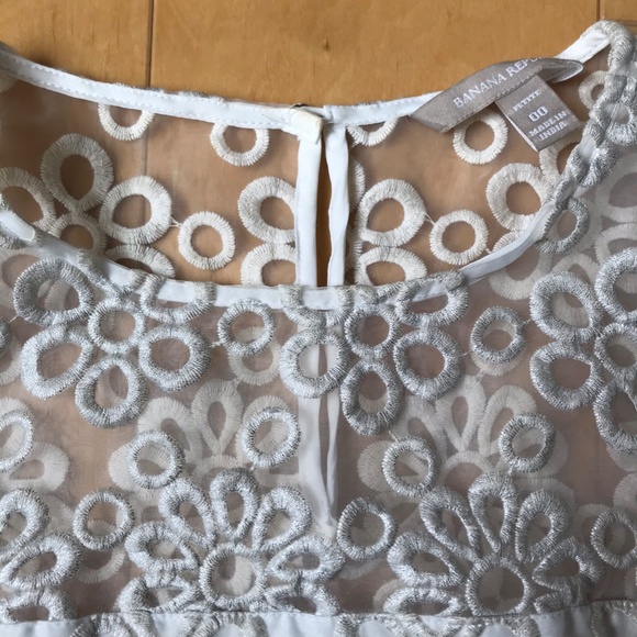 Banana Republic Lace Overlay Blouse Size 00 Petite - Picture 6 of 7